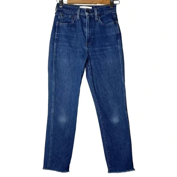 Aritzia DENIM FORUM The Angelica High  Rise Blue Wash Denim Jeans Slim Size 25 - Picture 2 of 8